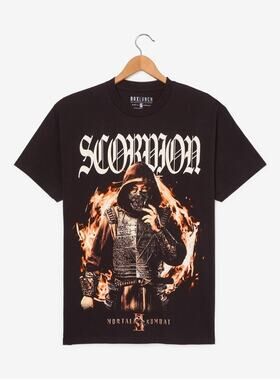 Box Lunch Mortal Kombat 2 Scorpion Graphic T-Shirt Men’s Smal Heavyweight Cotton